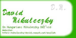 david mikuleczky business card